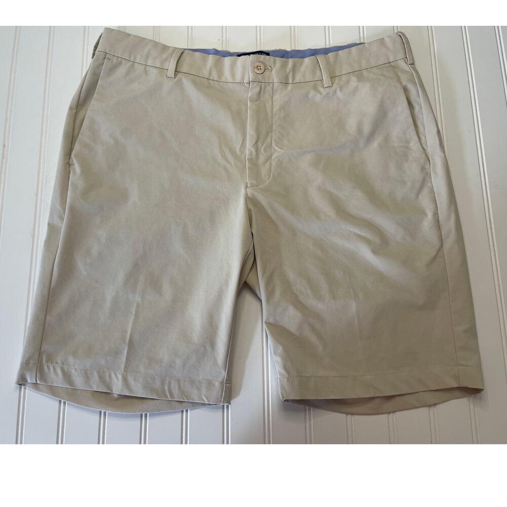 Peter Millar Khaki Chino Shorts Golf 9" Inseam Casual Resort Size‎ Men's 35